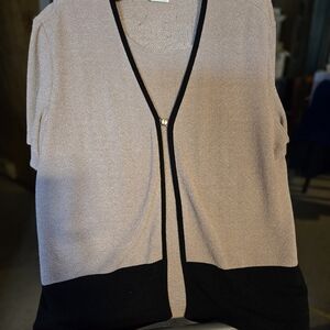 Elegant Beige and Black Women's Faux Twin Set